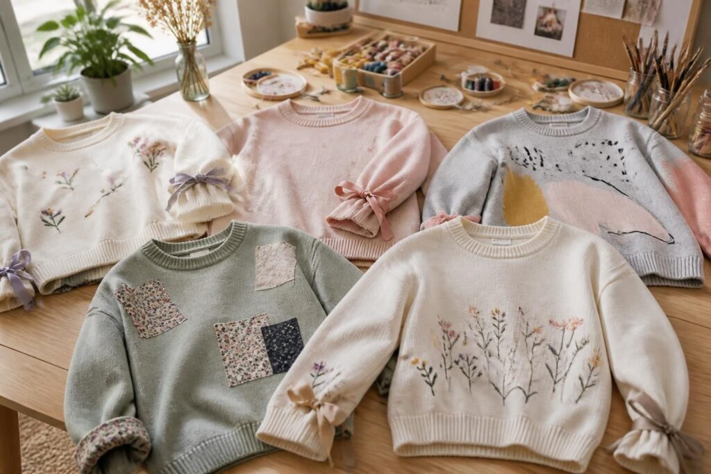 Customiser un pull en maille : idées simples et tendances