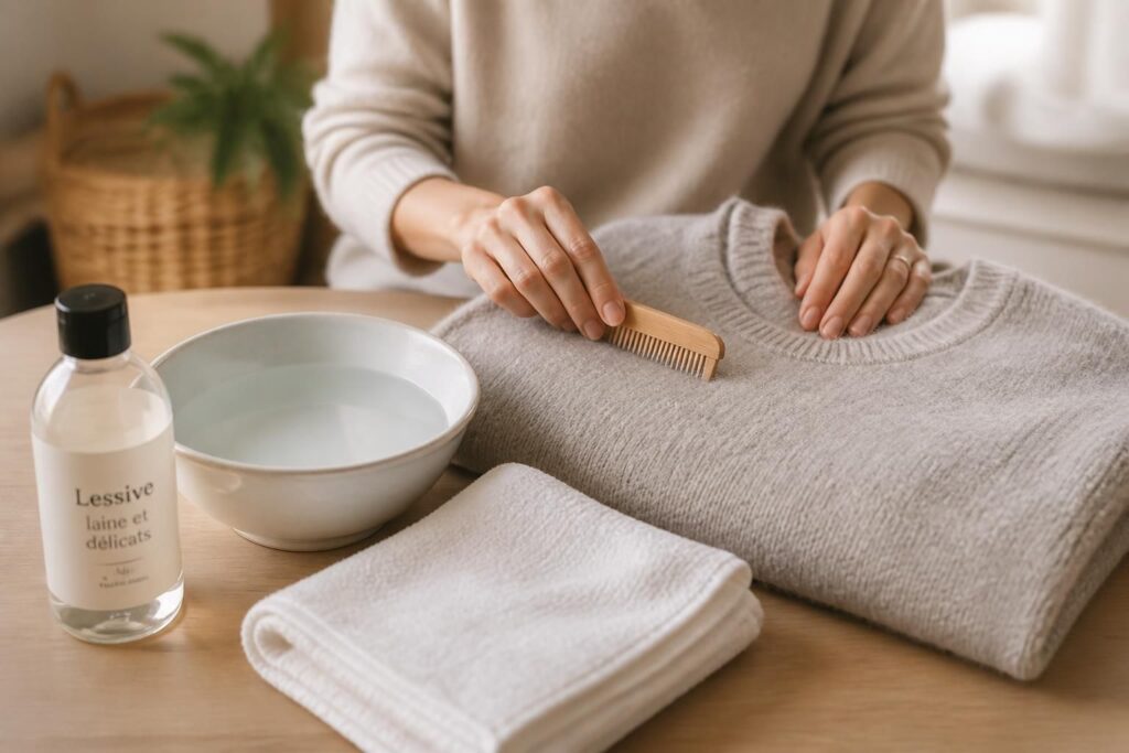 Entretenir un pull en laine sans le feutrer : la méthode