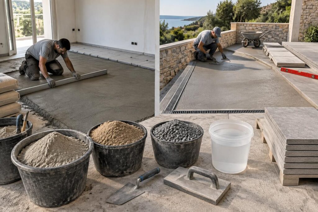 découvrez les dosages de chape adaptés au carrelage, les étapes de préparation et les prix pour vos travaux en intérieur comme en extérieur.
