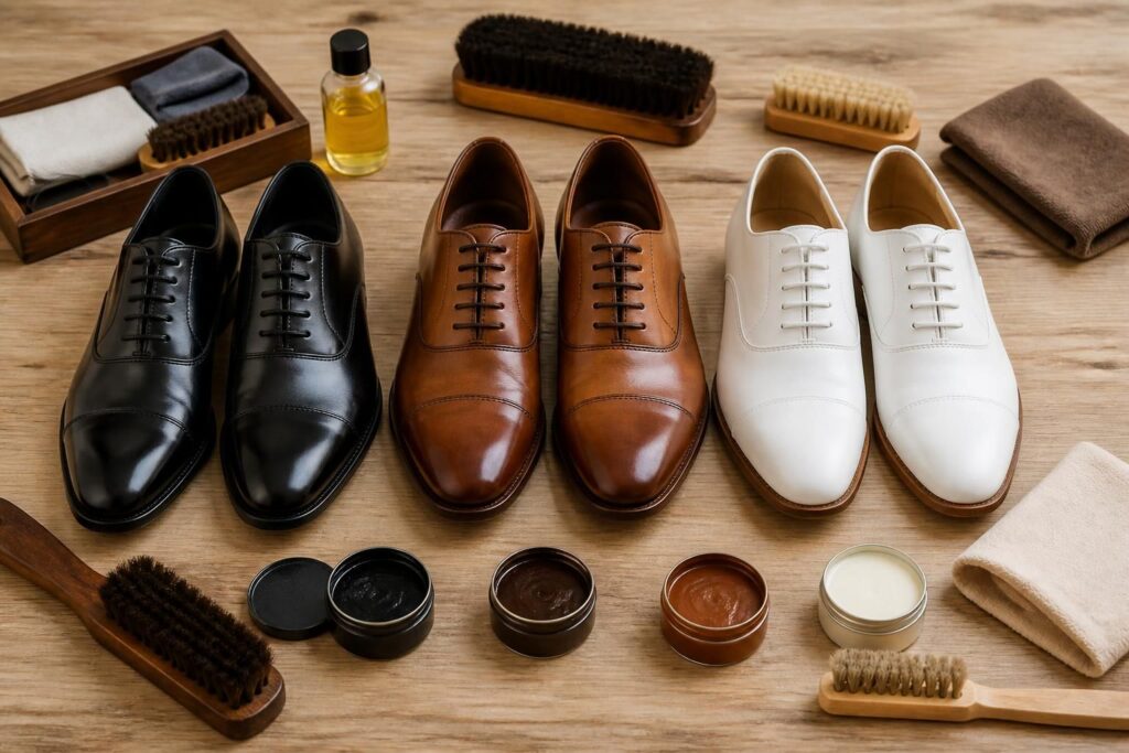 découvrez nos astuces simples pour entretenir et faire briller vos chaussures en cuir noir, marron ou blanc grâce à un cirage adapté. gardez vos chaussures comme neuves plus longtemps.