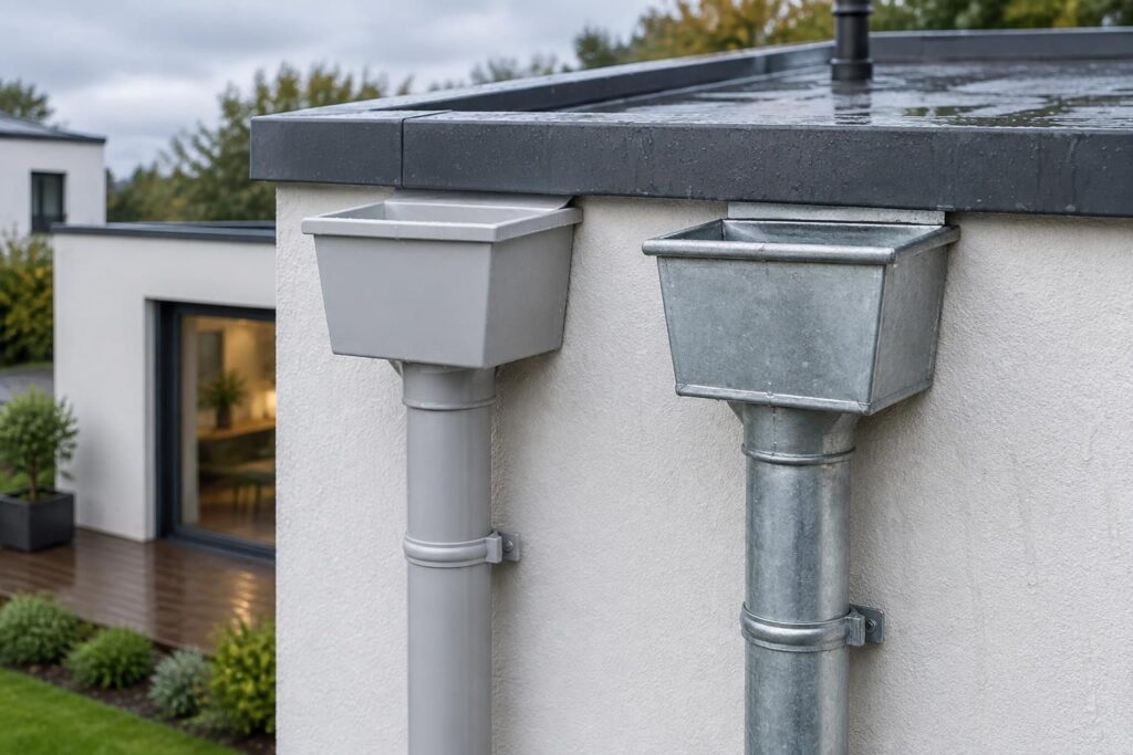 boîte à eau pour toit plat : comparez le pvc et le zinc, leurs avantages et critères de choix avant d’acheter chez leroy merlin ou brico dépôt.