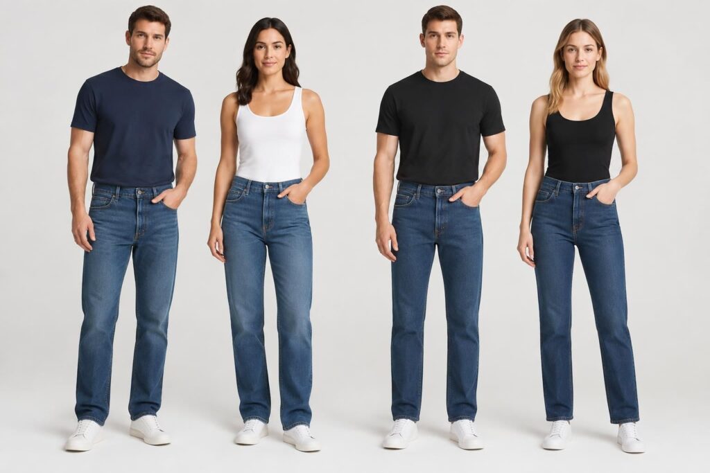 découvrez les différences entre le jean regular et la coupe straight pour homme et femme : ajustement, confort et conseils pour choisir.
